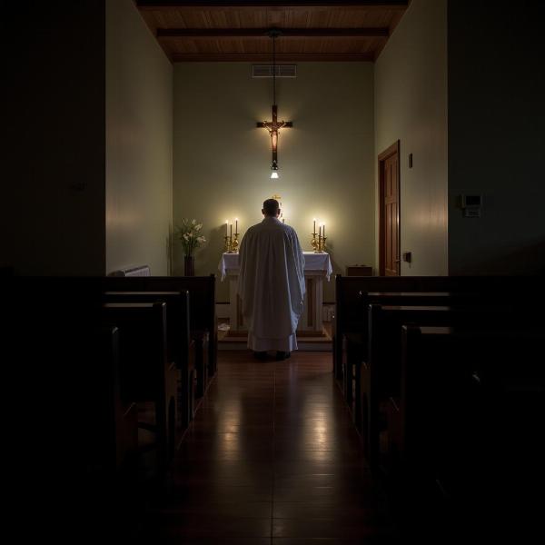 Sonhar com padre rezando missa sozinho