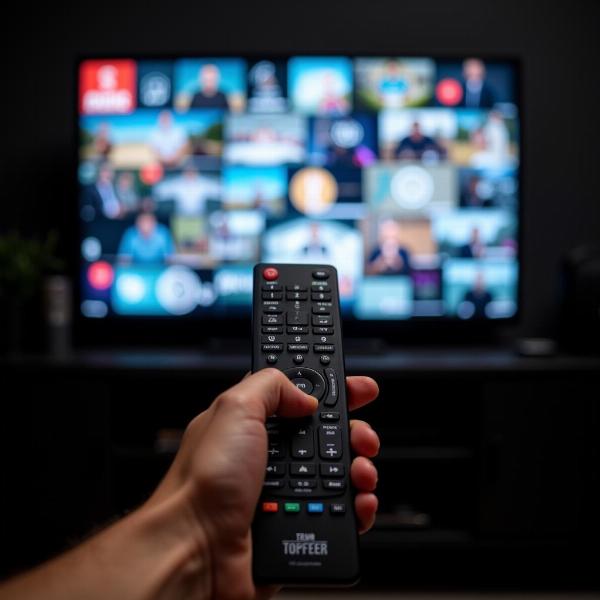 Sonhando com controle remoto de televisão e canais