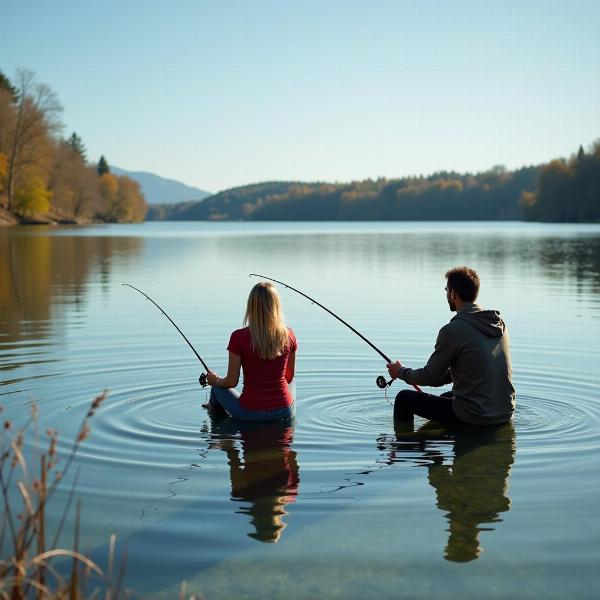 Sonhar pescando peixe em água limpa pode representar emoções e relacionamentos saudáveis.