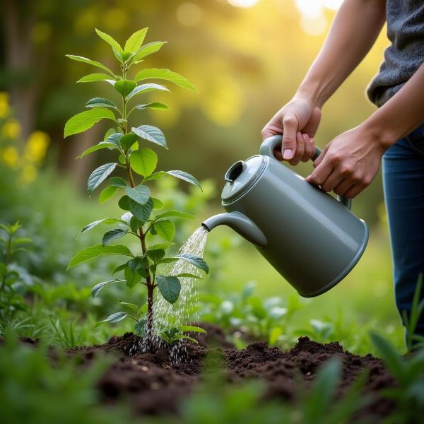 Sonhar Regando Planta no Jardim