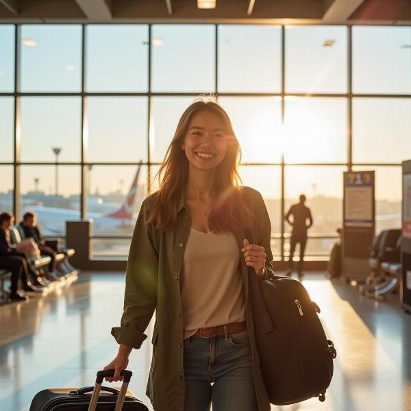 Sonhando com o destino no aeroporto