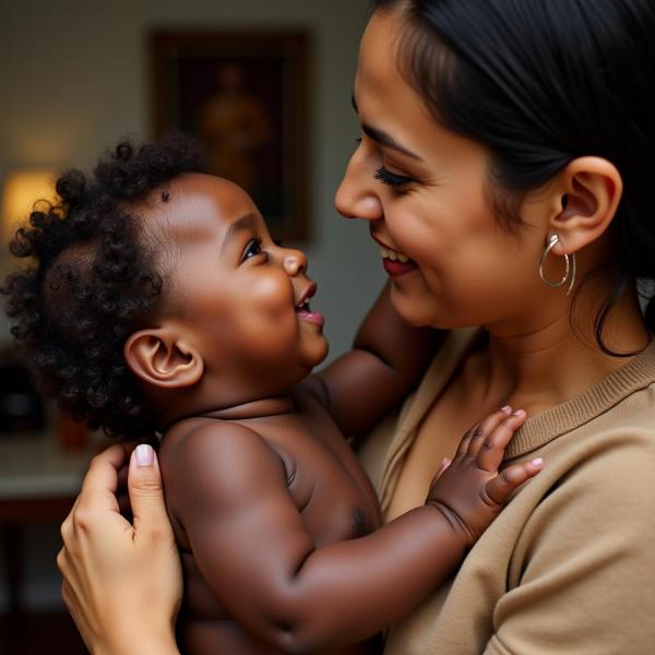 Sonho com bebê moreninho demonstrando afeto