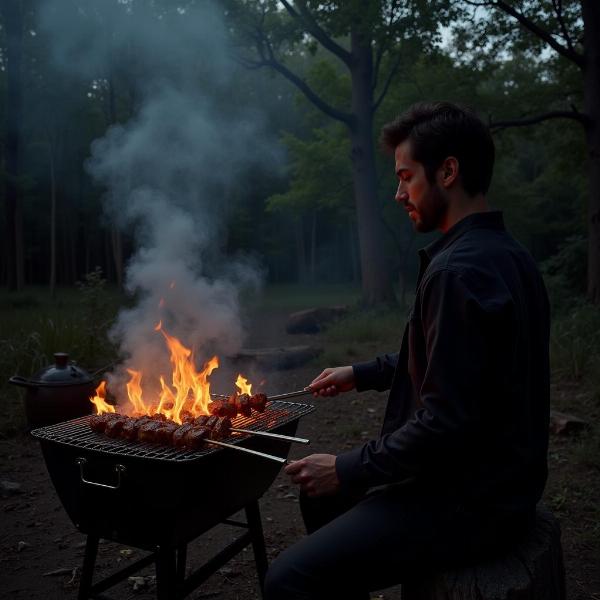 Sonho com churrasco no espeto sozinho