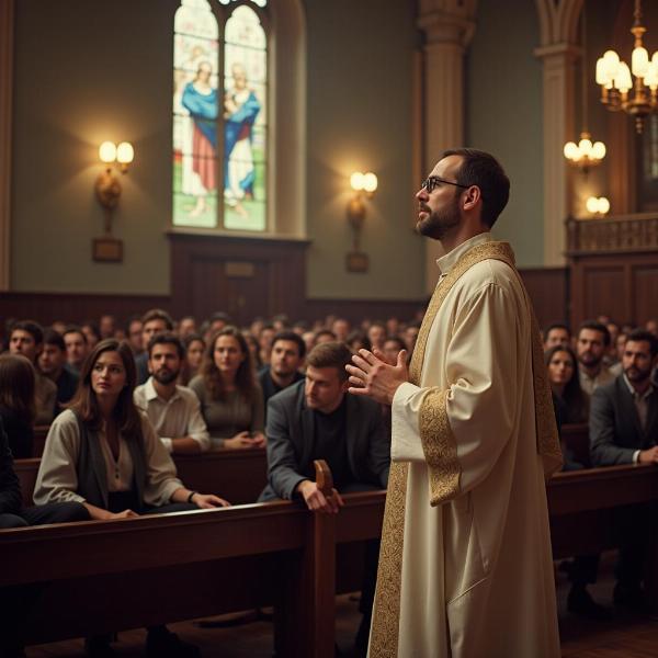 Sonho com padre conhecido durante a missa na igreja