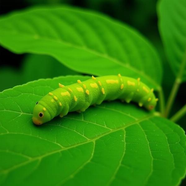 Sonhar com lagarta verde simboliza transformação