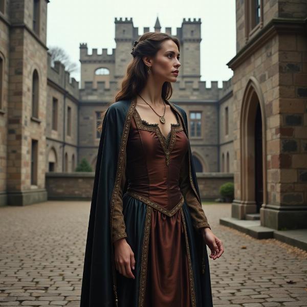 Sonhar com vidas passadas: Mulher em traje medieval